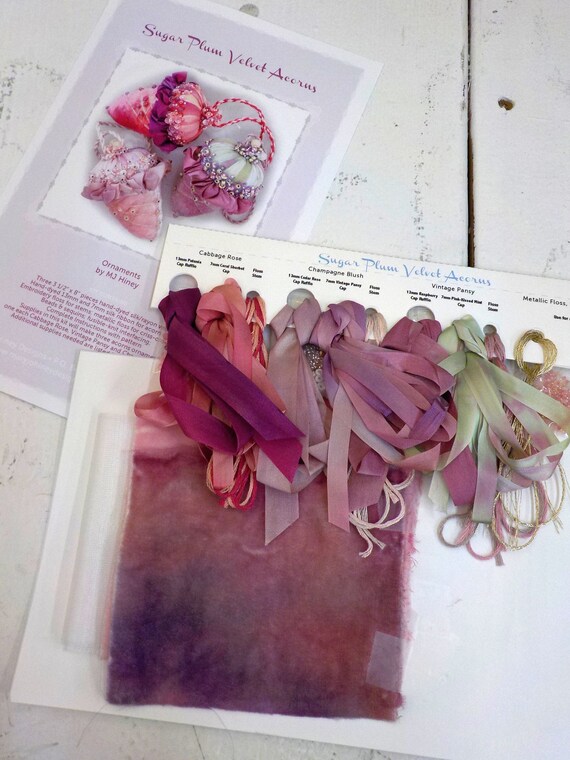 Sugar Plum Velvet Acorns by MJ Hiney...the Ribbon Muse...complete kit with instructions