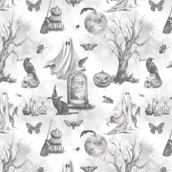 Happy Haunting...55178-2 Mist...Leslie Trimbach...Windham Fabrics