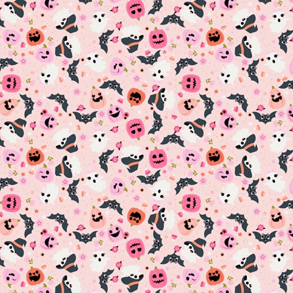 Not Scary...Going Batty Pink...Jill & Rani...Poppie Cotton