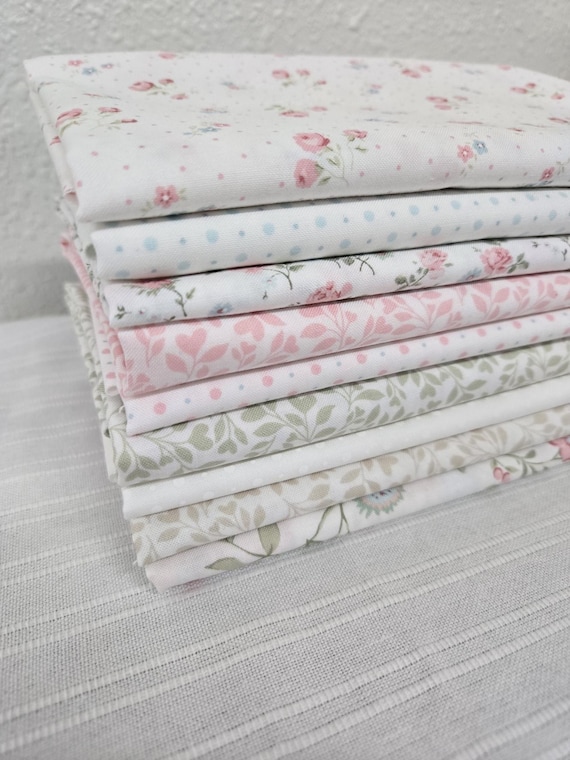 Abide...Linen White HALF Yard Bundle...Brenda Riddle of Acorn Quilt Company...Moda Fabrics...9 prints