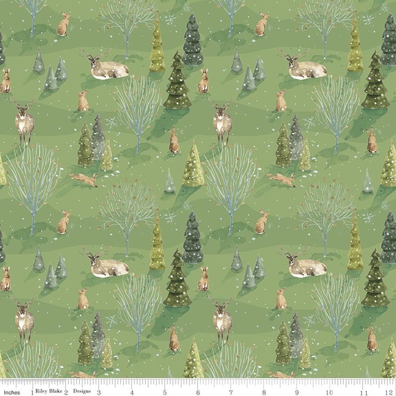 Santa's Tree Farm...CD16451 GREEN...Lisa Audit...Riley Blake Designs