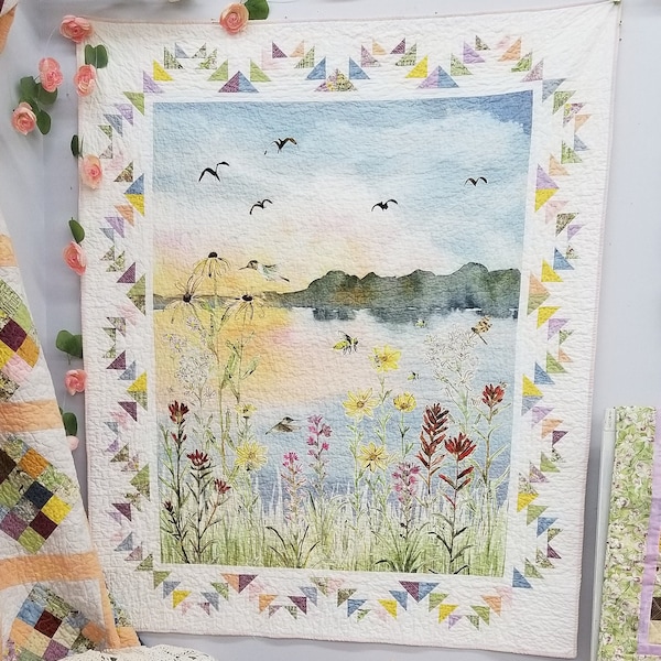 Lake View kit...designed by Mickey Zimmer...featuring 2023 Quilt Minnesota Shop Hop fabrics