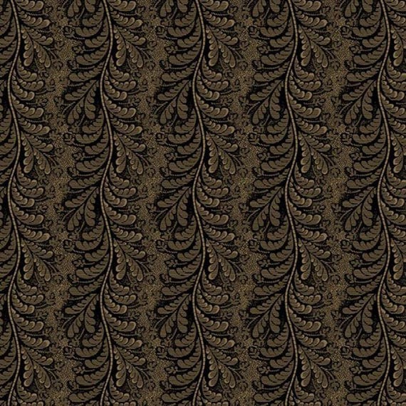 Bluebird Manor...Feather Stripe R221046D BLACK...Paula Barnes...Marcus Fabrics