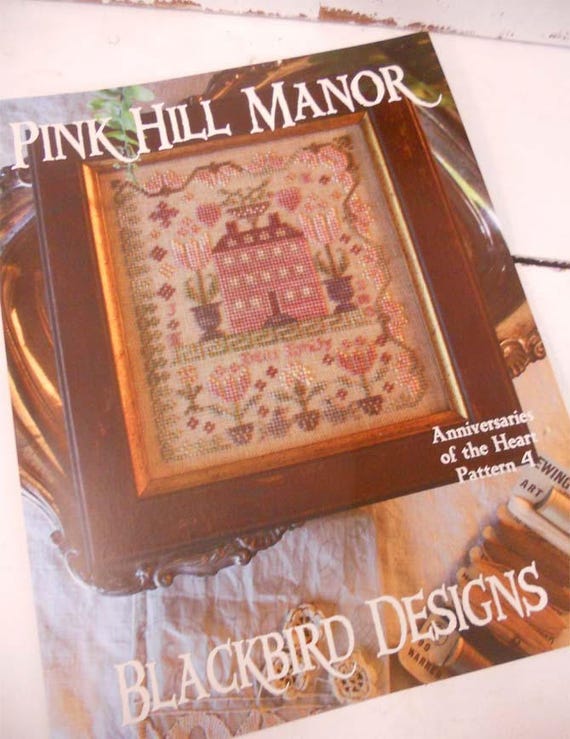 Pink Hill Manor, Anniversaries of the Heart Pattern 4, by Blackbird Designs...cross-stitch design