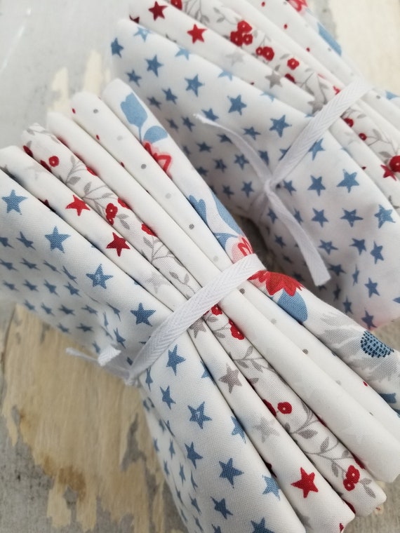 Old Glory Cloud Fat Quarter Bundle by Lella Boutique for Moda Fabrics...patriotic, Americana