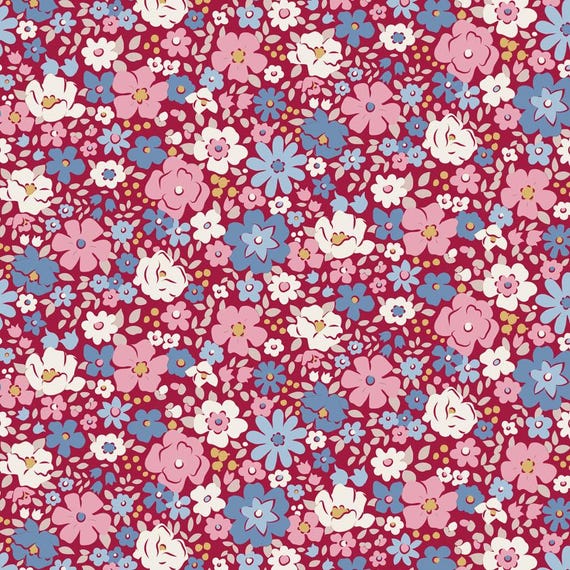 Village Life...Esther...Burgundy...Tilda fabrics...Tone Finnanger
