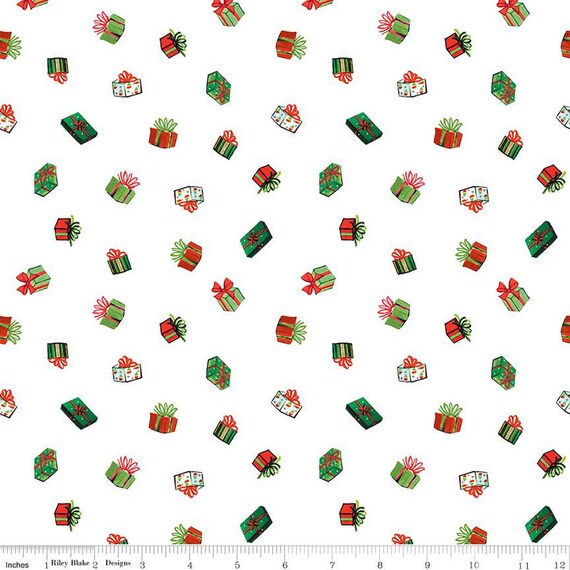 Jingle Bells...Presents White C14834-WHITE...The Cottage Mama...Riley Blake Designs