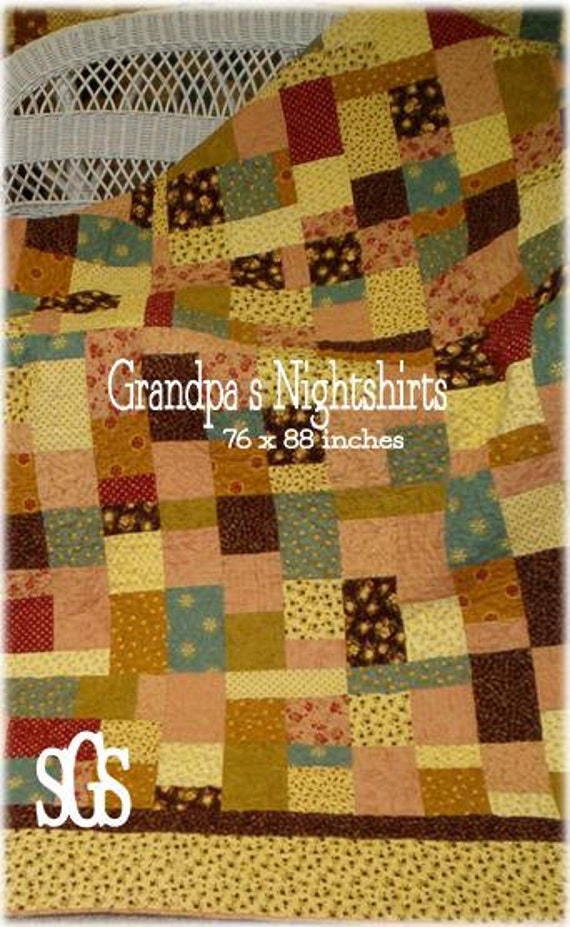 PDF Grandpa's Nightshirts pattern using Fig Tree by April Zimmer for Sweetwater Cotton Shoppe