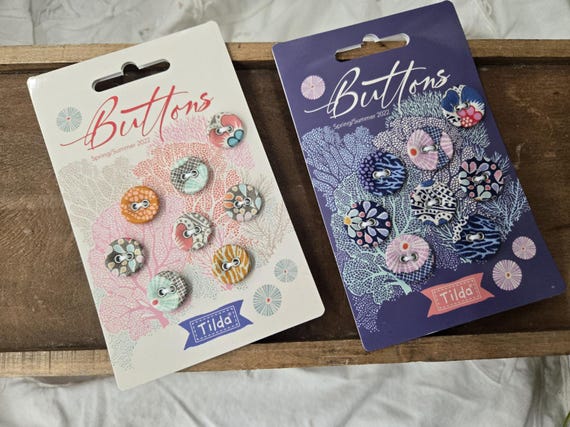 Cotton Beach...Buttons...2 colors...a Tilda Collection designed by Tone Finnanger
