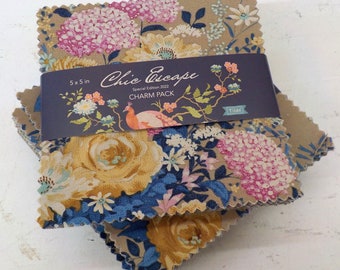 Tilda Chic Escape, 5 inch charm pack..a Tilda Collection designed by Tone Finnanger, 40--5 inch squares