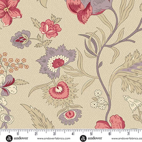 Wildflower Cottage...A-1590-L...Linen...Wildflowers...Renee Nanneman...Andover Fabrics
