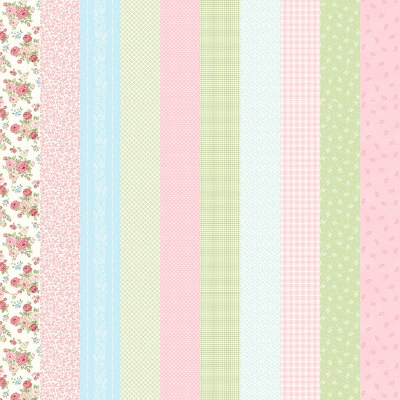 My Victorian Garden...Multi Pastel 3418-12...designer Mary Jane Carey...Henry Glass...pastel