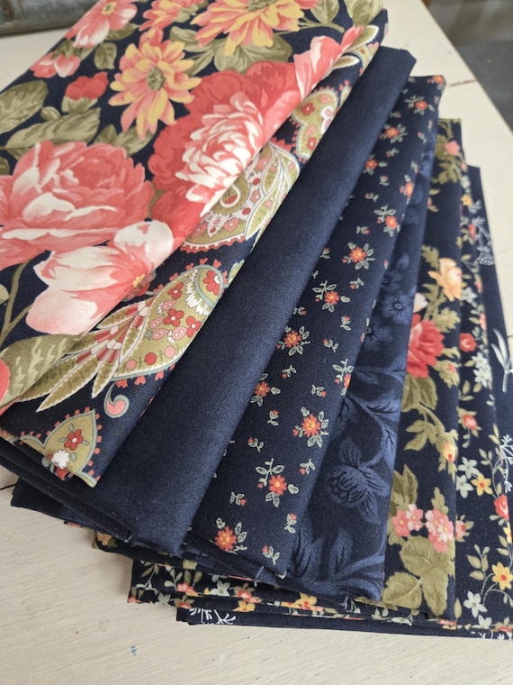 Ambiance...Midnight...HALF Yard bundle...3 Sisters...Moda Fabrics...8 prints