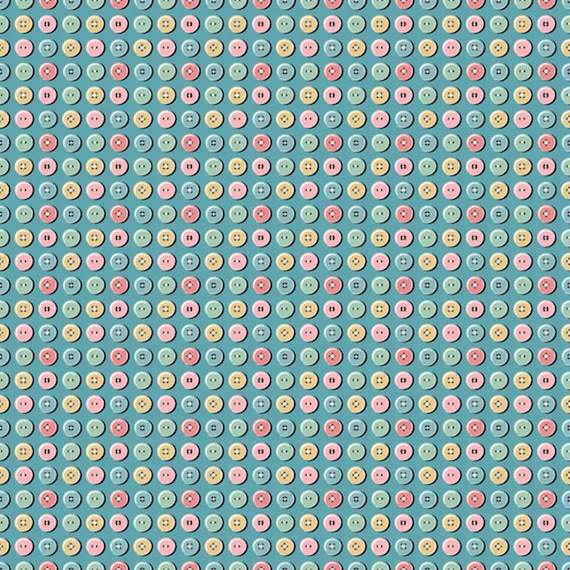 Granny's Sewing Room...Button Collection blue...GS25908...Sheri McCulley...Poppie Cotton