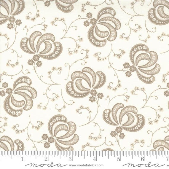 Hollyhocks & Roses...Linen 3051-17...Bunny Hill Designs...Moda Fabrics
