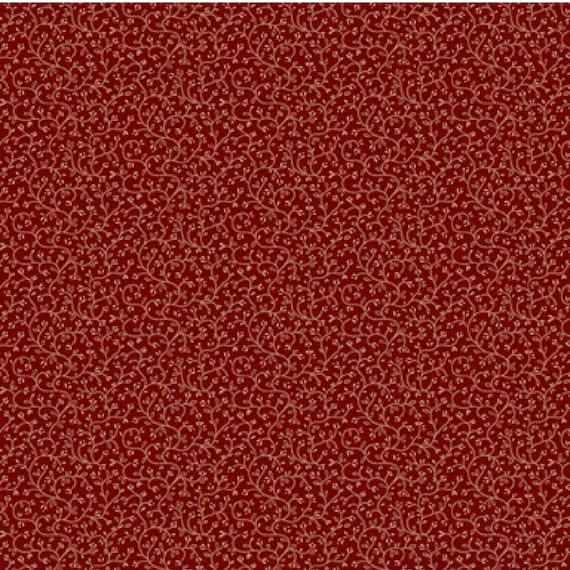 Cotton Thimble Miniatures...R171499D red...vines...Pam Buda...Marcus Fabrics