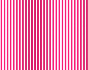 Picnic TW18 Dark Pink by Tanya Whelan...cottage style print, stripe