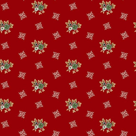Yesteryear Yuletide Evergreen R310613D-RED by Sheryl Johnson for Marcus Fabrics