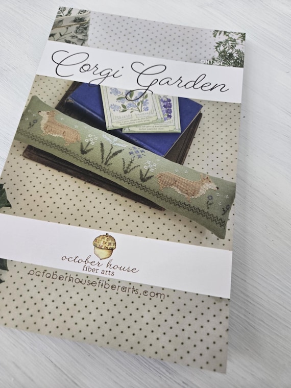 Corgi Garden...October House Fiber Arts...cross stitch chart