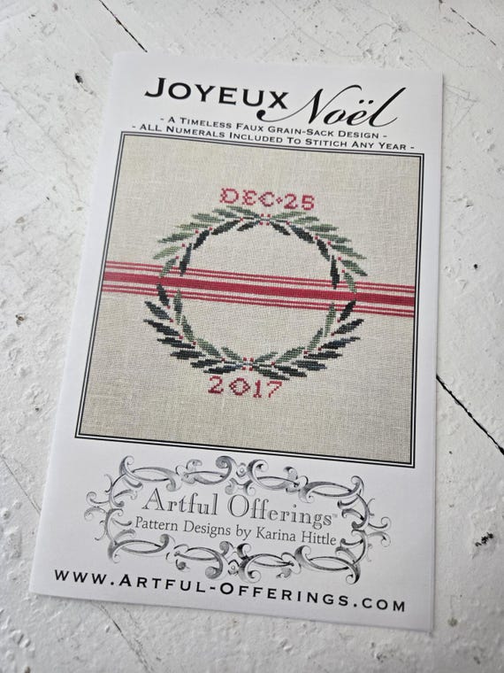 Joyeux Noël...Artful Offerings...cross stitch chart...winter stitch...Christmas