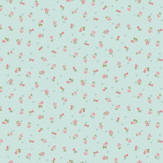 Charlotte...Y4616-101 Turquoise...Ditsy Floral...Clothworks