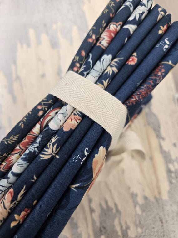 Sandalwood...Indigo HALF YARD bundle...3 Sisters...Moda Fabrics...7 Prints