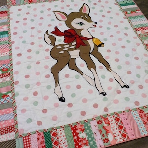 PDF Peppermint Christmas...featuring Deer Christmas panel by Urban Chiks for Moda Fabrics...pattern designed by Mickey Zimmer