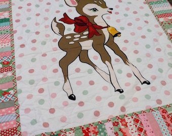 PDF Peppermint Christmas...featuring Deer Christmas panel by Urban Chiks for Moda Fabrics...pattern designed by Mickey Zimmer