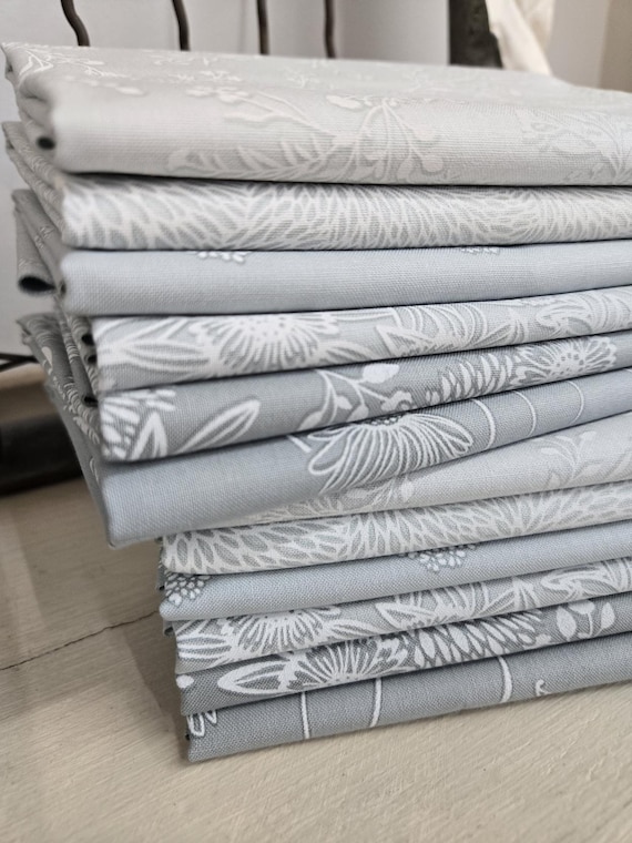 Alabaster Hues...Grey Palette...FQ Bundle...Vanessa Lillrose & Linda Fitch...Robert Kaufman...6 prints