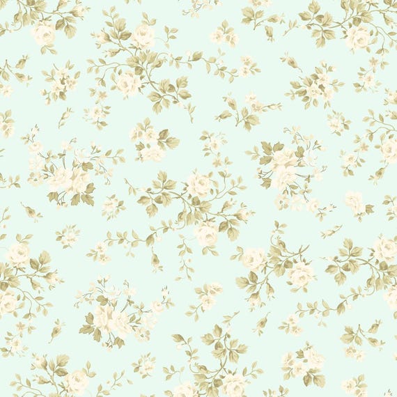 Charlotte...Y4614-100 Light Turquoise...Rose Bunches...Clothworks