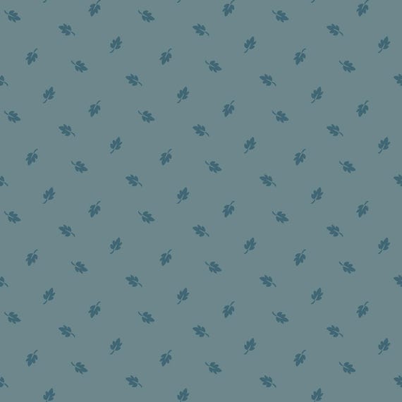 Midnight Bloom....MAS11267-Q...Teal Blue...Falling Leaves...Maywood Studio