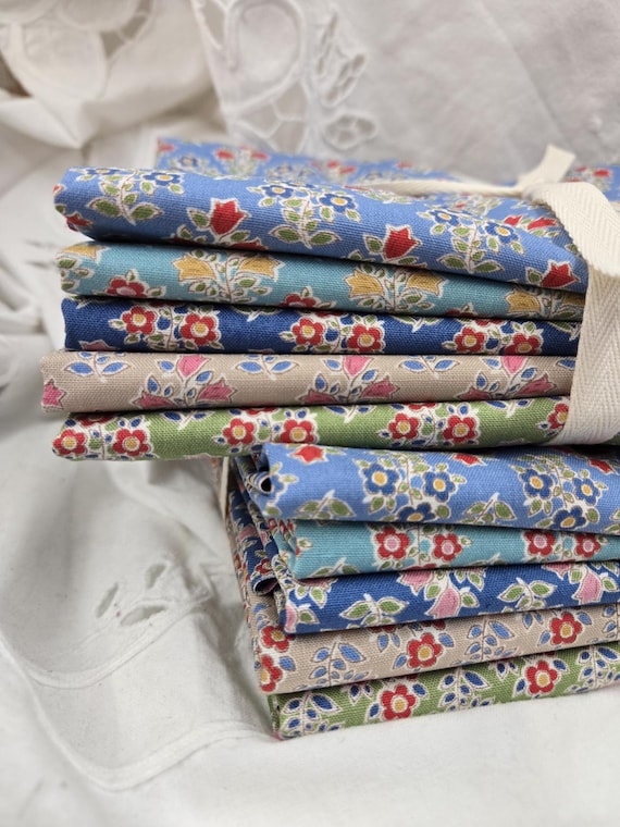 Jubilee Farm Flowers Blender...HALF yard bundle...a Tilda Collection designed by Tone Finnanger...5 prints
