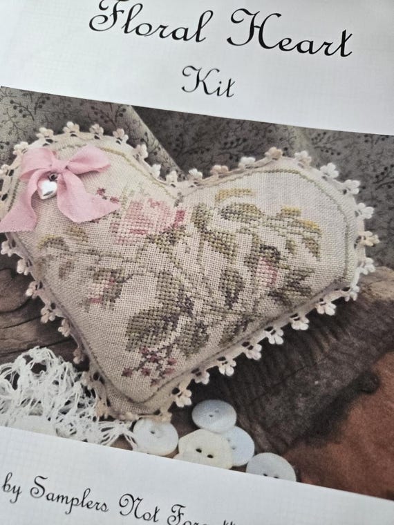 Floral Heart...Samplers Not forgotten...cross stitch kit...heart