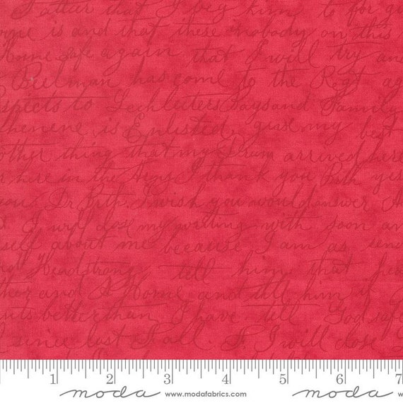 Etchings, Collections for a Cause, Red 44337 13 by 3 Sisters and Howard Marcus for Moda Fabrics
