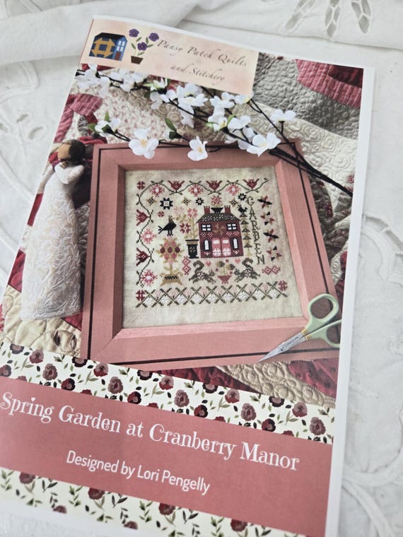 Spring Garden at Cranberry Manor...Pansy Patch Quilts and Stitching...Lori Pengelly...cross stitch chart