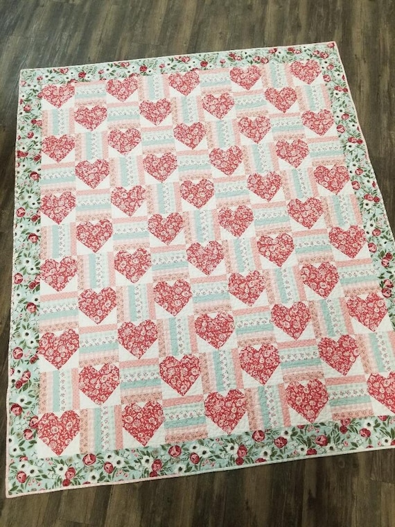 Heart Cakes quilt kit...designed by Mickey Zimmer for Sweetwater Cotton Shoppe...Valentine's Day Quilt Kit, DIY