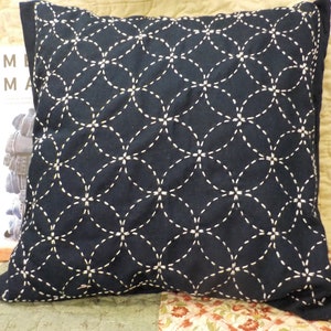 Sashiko Embroidery starter kit...preprinted fabric, thread, needles, thimble