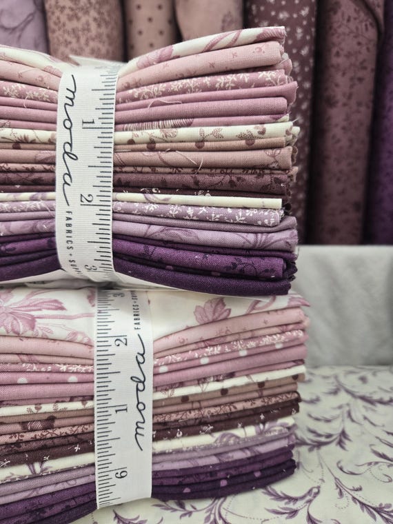 3 Sisters Favorites...Vintage Linens...Lavender Fields...FQ Bundle...Moda Fabrics...21 prints