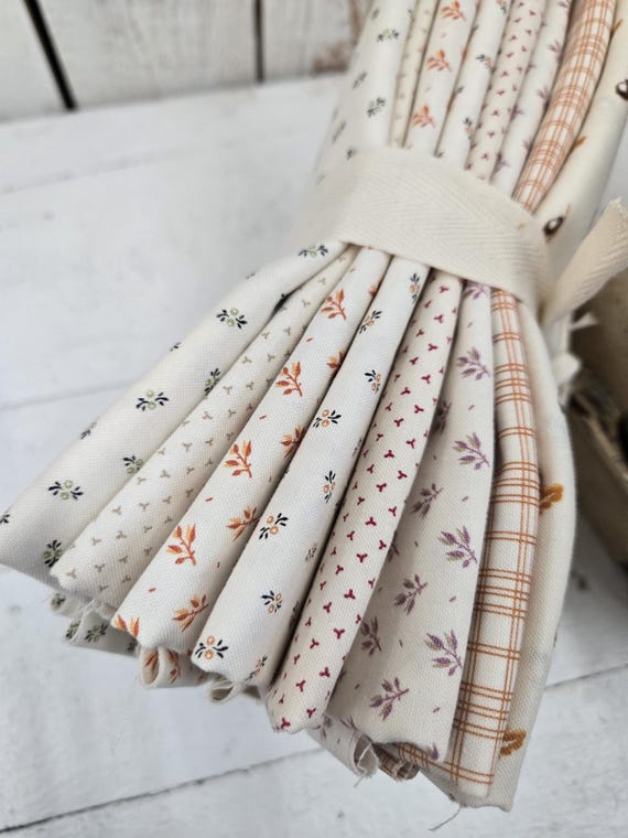 Pumpkin Spice Gatherings...Low Volume Cream HALF Yard Bundle...Primitive Gatherings...Moda Fabrics...8 prints