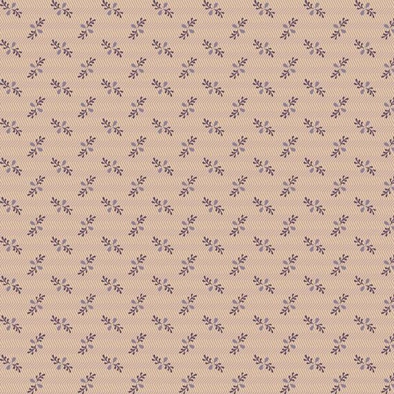 I Love Purple R330689-TAN Zig Zag Sprig by Judie Rothermel for Marcus Fabrics