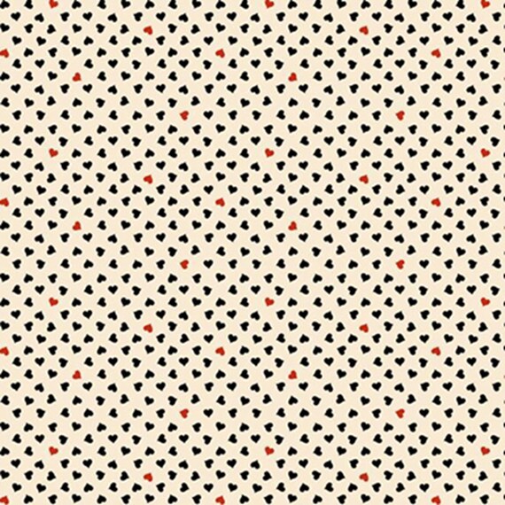Be My Valentine...R551644D Cream...Hearts...Mary Mulari...Marcus Fabrics