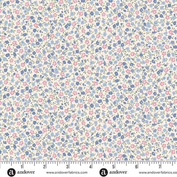 Petite Fleur...MU-185-B...Ditzy Blue...Makower UK