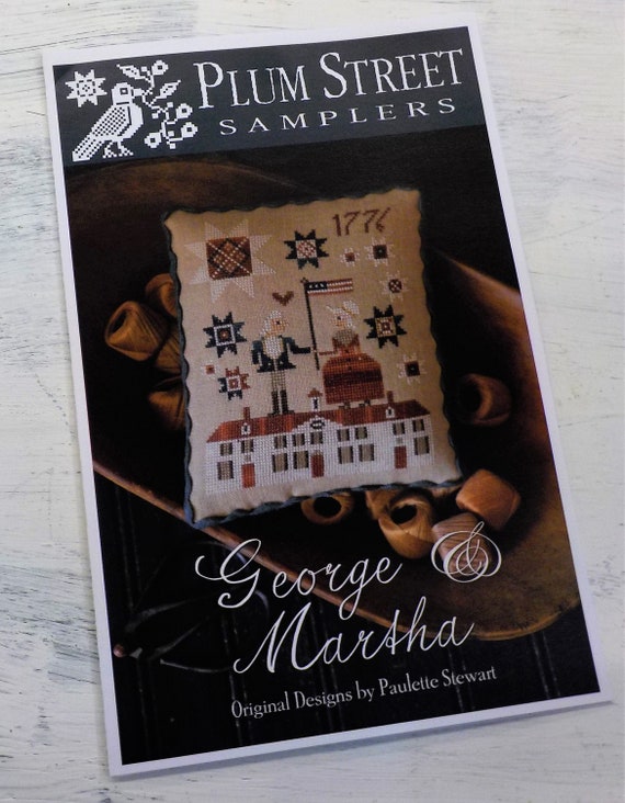 George and Martha by Plum Street Samplers...cross stitch pattern, 4th of July cross stitch, Americana cross stitch