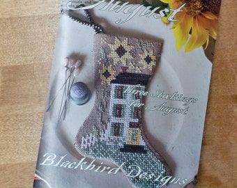 Sweet August, 3 Stockings for August, by Blackbird Designs...cross-stitch design