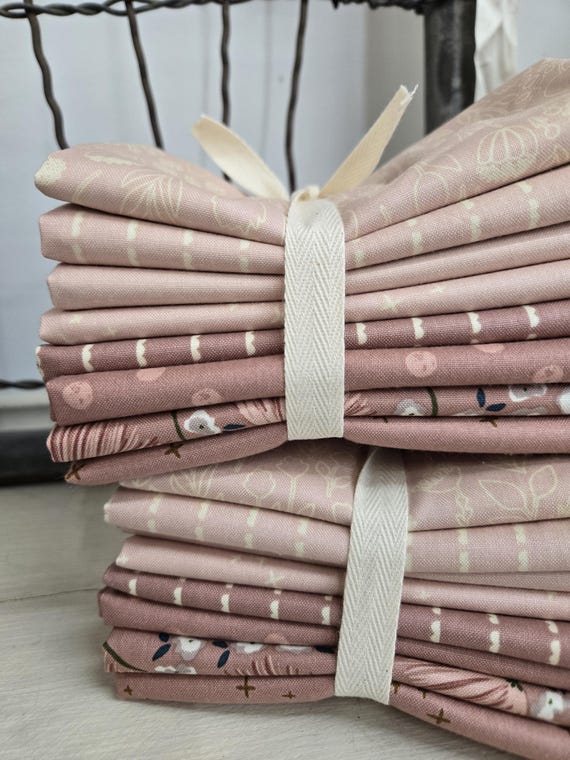 Blush 'n Butterscotch...Dusty Rose and Blush FQ Bundle...Simple Simon & Company...Riley Blake Designs...8 Fat Quarters