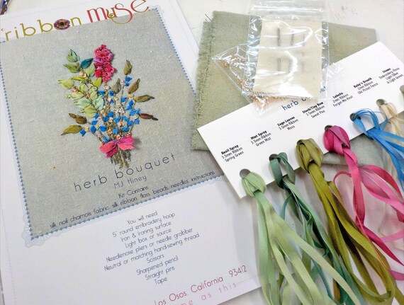 Herb Bouquet by MJ Hiney...the Ribbon Muse...complete kit with instructions