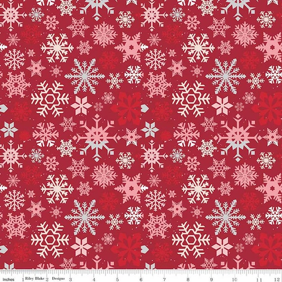 Mistletoe & Holly...C16402-BARNRED...Snowflakes...Beverly McCullough...Riley Blake Designs