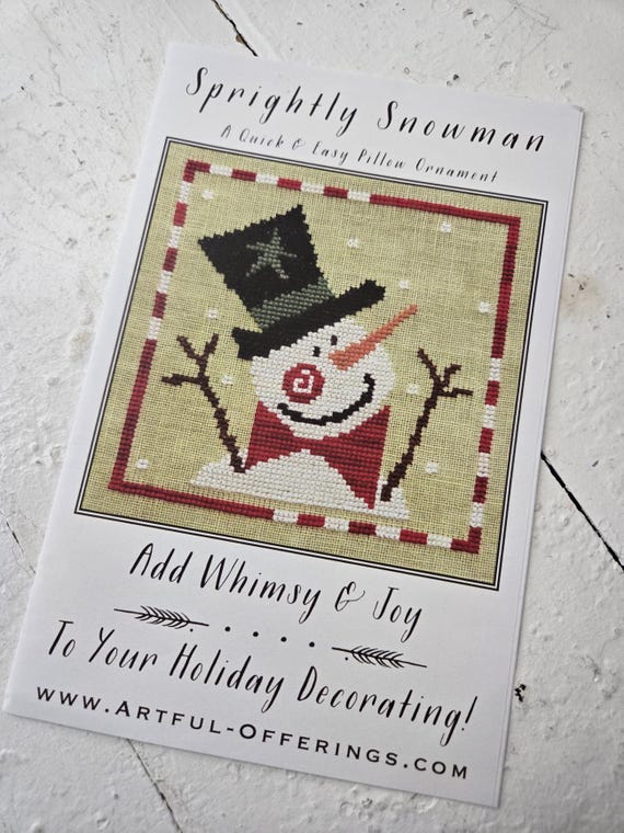 Sprightly Snowman...Artful Offerings...cross stitch chart...winter stitch
