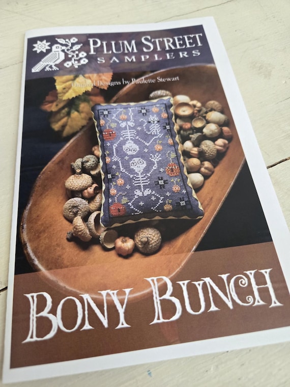 Bony Bunch...Plum Street Samplers...cross stitch chart...Halloween