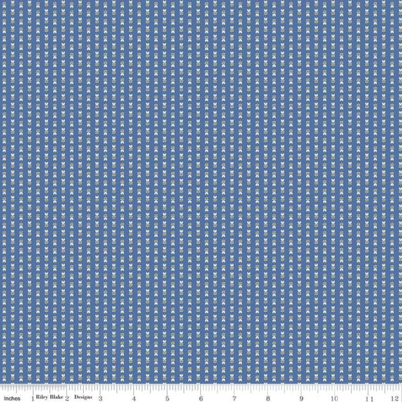 Tulip Cottage Tulip Stripes Blue C14265-BLUE designed by Melissa Mortenson for Riley Blake Designs